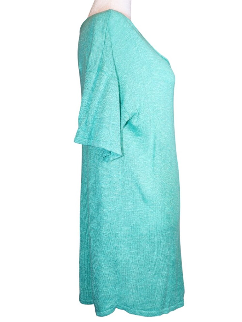 Peck & Peck Light Green Scoop Neck Short Sleeve Pullover Sweater size L GUC - Picture 5 of 6